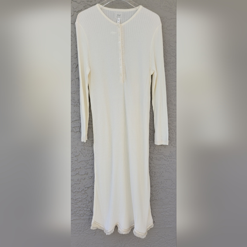 Vintage La Perla Joelle Cream Ribbed Loungewear Slip | Size Small NWOT - Picture 3 of 14